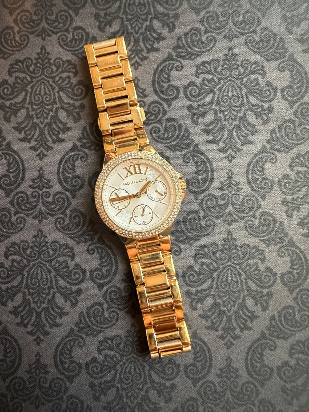 Michael Kors Mini Camille MK6844 Gold Crystal Pavé Watch 33mm